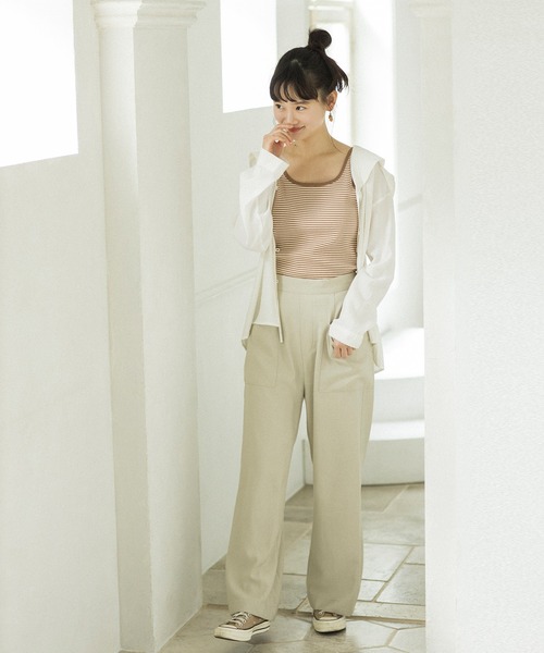 mikke（ミッケ）の「シアーセーラーカラーブラウス（シャツ/ブラウス・レディース・ホワイト/ブラック/ベージュ・FREE）」の6枚目の写真