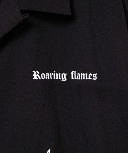 WEGO(ウィゴー)の「WEGO/ファイヤーパターンビックシルエット5分袖シャツ(シャツ/ブラウス・メンズ・ブラック/ホワイト・MEDIUM/LARGE)」の10枚目の写真