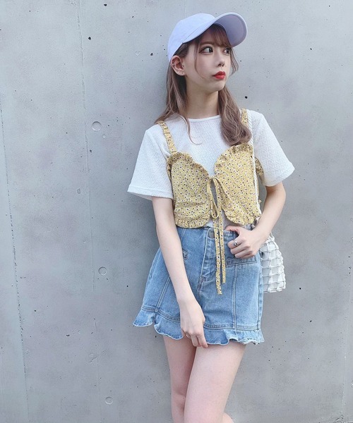 Voyage titty&Co.PETIT(ボヤージュティティアンドコープチ)の「【Voyage titty&Co.】フリルデニムショーパン(デニムパンツ・レディース・ブルー・SMALL/MEDIUM)」の7枚目の写真