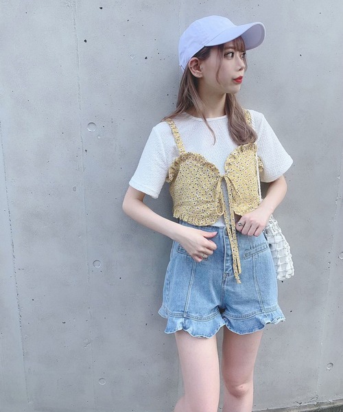 Voyage titty&Co.PETIT(ボヤージュティティアンドコープチ)の「【Voyage titty&Co.】フリルデニムショーパン(デニムパンツ・レディース・ブルー・SMALL/MEDIUM)」の9枚目の写真