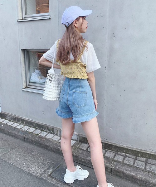 Voyage titty&Co.PETIT(ボヤージュティティアンドコープチ)の「【Voyage titty&Co.】フリルデニムショーパン(デニムパンツ・レディース・ブルー・SMALL/MEDIUM)」の11枚目の写真