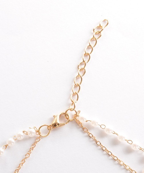 VIBGYOR Women（ヴィブジョー　ウィメン）の「【float】パール デザイン 2連 チョーカー/ネックレス（ネックレス・レディース・ホワイト×ゴールド/ホワイト×シルバー・FREE）」の3枚目の写真