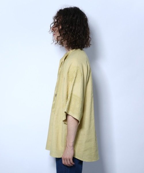 HARE（ハレ）の「ジャガードカフタンシャツ(HARE)（シャツ/ブラウス・メンズ・ブラック/イエロー・FREE）」の9枚目の写真