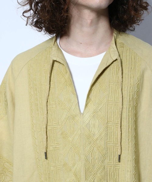 HARE（ハレ）の「ジャガードカフタンシャツ(HARE)（シャツ/ブラウス・メンズ・ブラック/イエロー・FREE）」の11枚目の写真