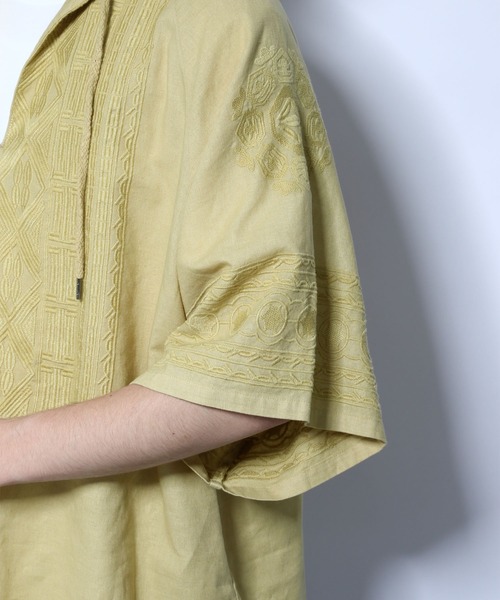 HARE（ハレ）の「ジャガードカフタンシャツ(HARE)（シャツ/ブラウス・メンズ・ブラック/イエロー・FREE）」の12枚目の写真