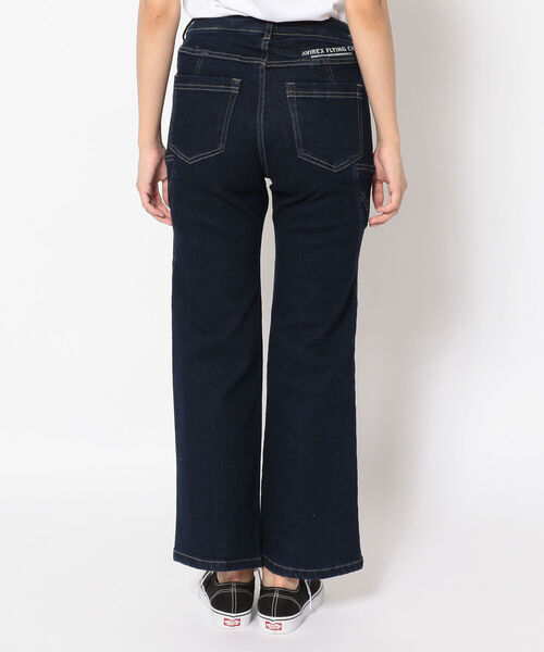 AVIREX（アヴィレックス）の「タイプブルー ストレッチデニムフレアーパンツ/ TYPE BLUE STRETCH DENIM FLARE PANT（デニムパンツ・レディース・ワンウォッシュ/ライトインディゴブルー・MEDIUM/LARGE/SMALL）」の3枚目の写真