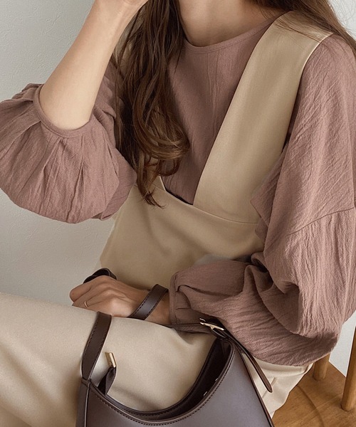 LAUIR（ラウアー）の「2wayサロペットスカート（サロペット/オーバーオール・レディース・ブラック/ベージュ/モカ/グレイッシュベージュ・MEDIUM/LARGE）」の9枚目の写真