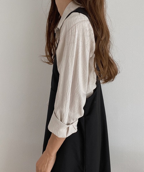 LAUIR（ラウアー）の「2wayサロペットスカート（サロペット/オーバーオール・レディース・ブラック/ベージュ/モカ/グレイッシュベージュ・MEDIUM/LARGE）」の14枚目の写真