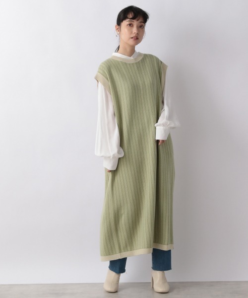 LOWRYS FARM(ローリーズファーム)の「ニットエプロンベストワンピース 959948(ワンピース・レディース・ブラック/グリーン/ベージュ・FREE)」の6枚目の写真