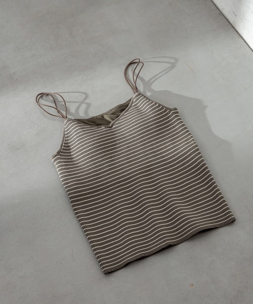 mystic（ミスティック）の「パット付ニットキャミソール（キャミソール・レディース・ブラック/オリーブ/アイボリー/ホワイト系その他/ブラック系その他・FREE）」の5枚目の写真