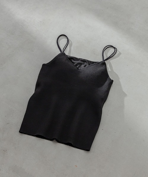 mystic（ミスティック）の「パット付ニットキャミソール（キャミソール・レディース・ブラック/オリーブ/アイボリー/ホワイト系その他/ブラック系その他・FREE）」の8枚目の写真