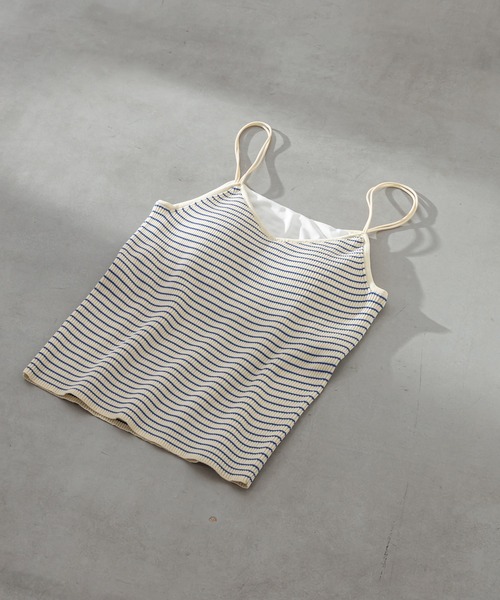 mystic（ミスティック）の「パット付ニットキャミソール（キャミソール・レディース・ブラック/オリーブ/アイボリー/ホワイト系その他/ブラック系その他・FREE）」の9枚目の写真