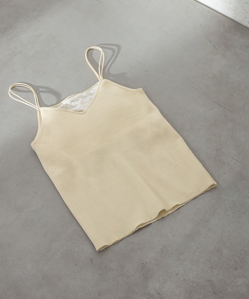 mystic（ミスティック）の「パット付ニットキャミソール（キャミソール・レディース・ブラック/オリーブ/アイボリー/ホワイト系その他/ブラック系その他・FREE）」の10枚目の写真