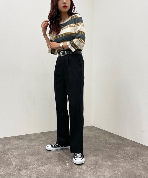 apres jour mignon（アプレジュールミニョン）の「マルチボーダーニット【ZOZOTOWN限定アイテム】（ニット/セーター・レディース・グリーン系その他/ブルー系その他/ネイビー・X-LARGE/フリー）」の20枚目の写真