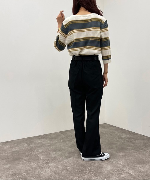 apres jour mignon（アプレジュールミニョン）の「マルチボーダーニット【ZOZOTOWN限定アイテム】（ニット/セーター・レディース・グリーン系その他/ブルー系その他/ネイビー・X-LARGE/フリー）」の14枚目の写真