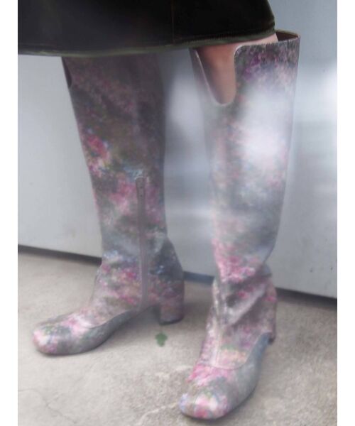 merry jenny（メリージェニー）の「printアソートニーブーツ（ブーツ・レディース・ブラック/ピンク/ベージュ・MEDIUM/LARGE）」の4枚目の写真