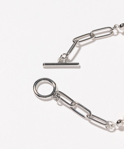 PBLIM(ページボーイリム)の「【PAGEBOYLIM】パールチェーンブレス(ブレスレット・レディース・シルバーグレー・FREE)」の2枚目の写真