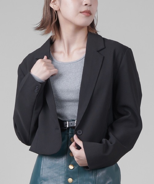 SPINNS（スピンズ）の「テーラードショートジャケット（テーラードジャケット・レディース・ホワイト/ブラック・ONESIZE）」の6枚目の写真