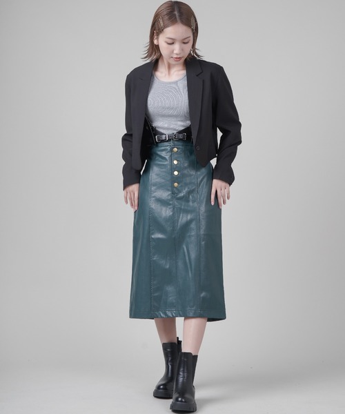 SPINNS（スピンズ）の「テーラードショートジャケット（テーラードジャケット・レディース・ホワイト/ブラック・ONESIZE）」の7枚目の写真