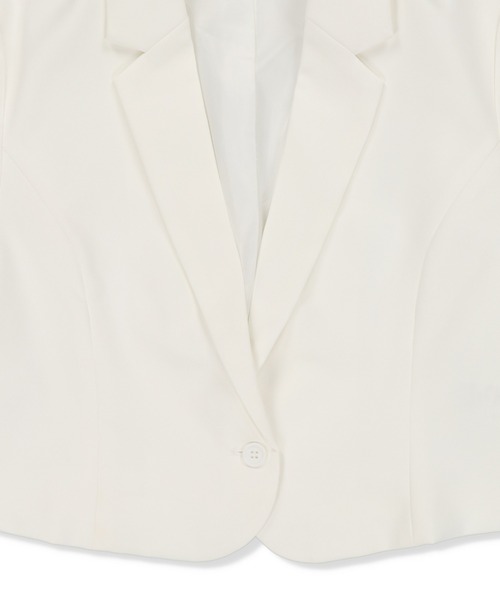 SPINNS（スピンズ）の「テーラードショートジャケット（テーラードジャケット・レディース・ホワイト/ブラック・ONESIZE）」の15枚目の写真