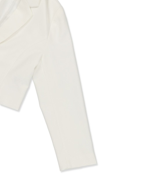 SPINNS（スピンズ）の「テーラードショートジャケット（テーラードジャケット・レディース・ホワイト/ブラック・ONESIZE）」の17枚目の写真