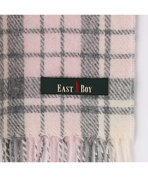 EASTBOY(イーストボーイ)の「ラムウールチェックマフラー(マフラー・キッズ・スモークピンク/レッド系その他4・F)」の4枚目の写真