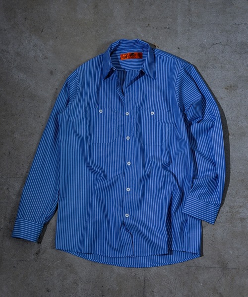 RED KAP（レッドキャップ）の「【REDKAP】LONG SLEEVE STRIPE WORK SHIRT "ストライプワークシャツ長袖"（シャツ/ブラウス・メンズ・ブルー系その他/ブルー系その他2・M/L/XL）」の4枚目の写真