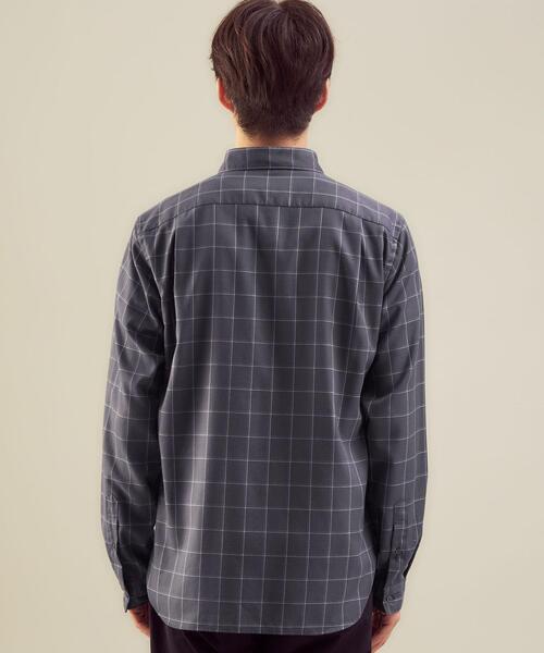 green label relaxing(グリーンレーベルリラクシング)の「ビエラ ウィンドウペーン ボタンダウン シャツ -防シワ-(シャツ/ブラウス・メンズ・ホワイト/ネイビー/ライトブルー/モカ・L/S/XL/M)」の11枚目の写真