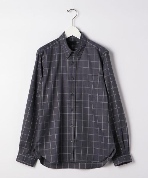 green label relaxing(グリーンレーベルリラクシング)の「ビエラ ウィンドウペーン ボタンダウン シャツ -防シワ-(シャツ/ブラウス・メンズ・ホワイト/ネイビー/ライトブルー/モカ・L/S/XL/M)」の9枚目の写真