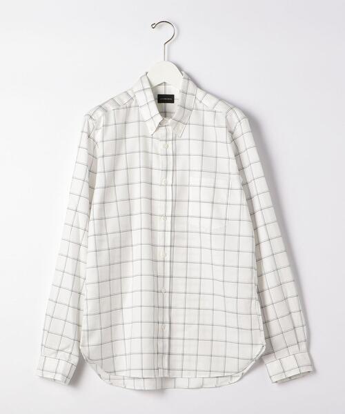 green label relaxing(グリーンレーベルリラクシング)の「ビエラ ウィンドウペーン ボタンダウン シャツ -防シワ-(シャツ/ブラウス・メンズ・ホワイト/ネイビー/ライトブルー/モカ・L/S/XL/M)」の16枚目の写真