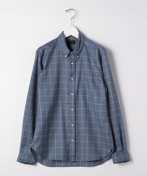 green label relaxing(グリーンレーベルリラクシング)の「ビエラ ウィンドウペーン ボタンダウン シャツ -防シワ-(シャツ/ブラウス・メンズ・ホワイト/ネイビー/ライトブルー/モカ・L/S/XL/M)」の20枚目の写真