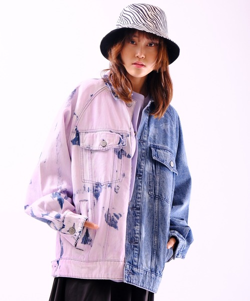 MISHKA（ミシカ）の「【MISHKA】ベアモップペイント ビッグデニムジャケット（デニムジャケット・メンズ・ブルー/ライトグレー・L/XL/M）」の12枚目の写真