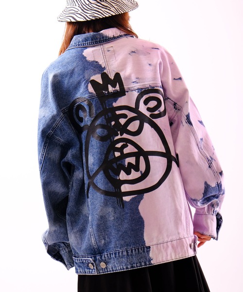 MISHKA（ミシカ）の「【MISHKA】ベアモップペイント ビッグデニムジャケット（デニムジャケット・メンズ・ブルー/ライトグレー・L/XL/M）」の11枚目の写真