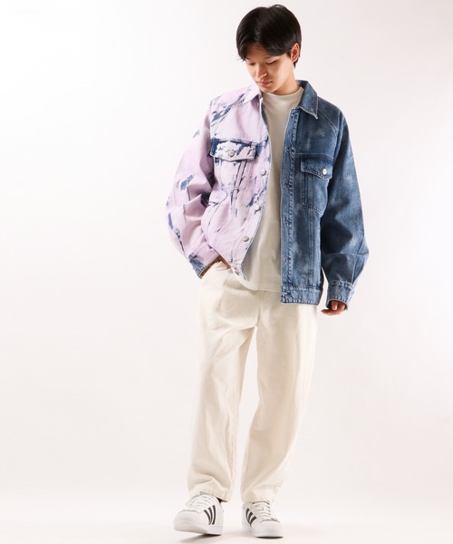 MISHKA（ミシカ）の「【MISHKA】ベアモップペイント ビッグデニムジャケット（デニムジャケット・メンズ・ブルー/ライトグレー・L/XL/M）」の7枚目の写真