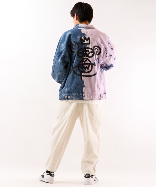 MISHKA（ミシカ）の「【MISHKA】ベアモップペイント ビッグデニムジャケット（デニムジャケット・メンズ・ブルー/ライトグレー・L/XL/M）」の8枚目の写真