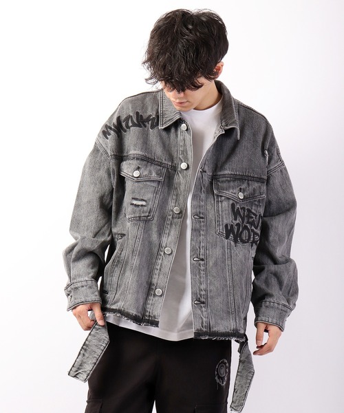 MISHKA（ミシカ）の「【MISHKA】ベアモップペイント ビッグデニムジャケット（デニムジャケット・メンズ・ブルー/ライトグレー・L/XL/M）」の20枚目の写真
