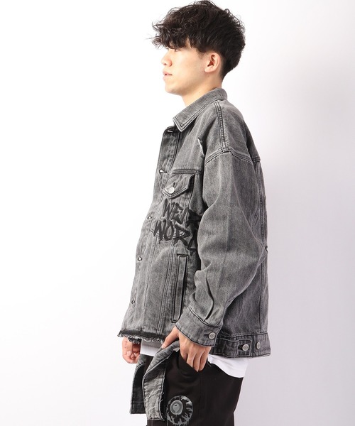 MISHKA（ミシカ）の「【MISHKA】ベアモップペイント ビッグデニムジャケット（デニムジャケット・メンズ・ブルー/ライトグレー・L/XL/M）」の21枚目の写真