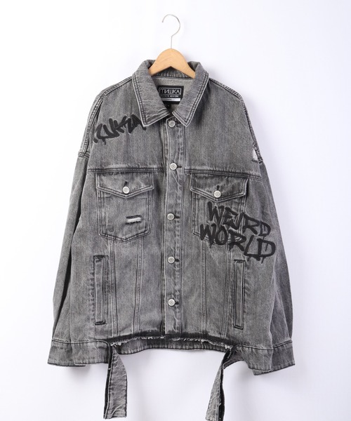 MISHKA（ミシカ）の「【MISHKA】ベアモップペイント ビッグデニムジャケット（デニムジャケット・メンズ・ブルー/ライトグレー・L/XL/M）」の18枚目の写真