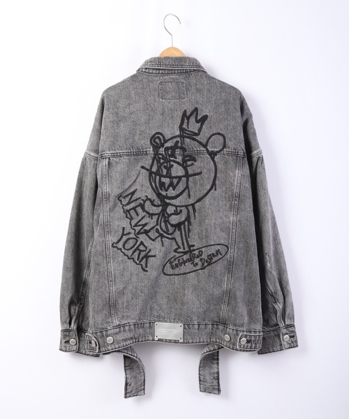 MISHKA（ミシカ）の「【MISHKA】ベアモップペイント ビッグデニムジャケット（デニムジャケット・メンズ・ブルー/ライトグレー・L/XL/M）」の19枚目の写真