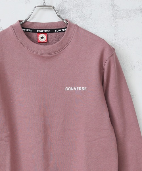 CONVERSE(コンバース)の「【CONVERSE/コンバース】ワンポイントロゴ刺繍 裏毛 クルートレーナー(スウェット・メンズ・パープル系その他/オフホワイト/ダークブラウン/ベージュ/ブラック/グリーン系その他/グレー/ホワイト/ダークグリーン/サックスブルー/ピンク/オートミール・L/LL/M)」の11枚目の写真