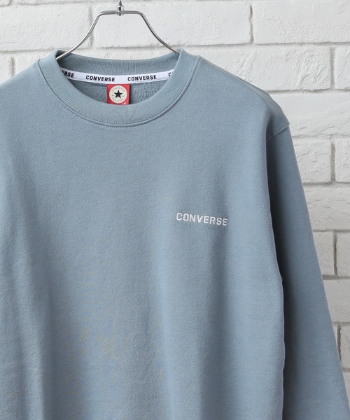 CONVERSE(コンバース)の「【CONVERSE/コンバース】ワンポイントロゴ刺繍 裏毛 クルートレーナー(スウェット・メンズ・パープル系その他/オフホワイト/ダークブラウン/ベージュ/ブラック/グリーン系その他/グレー/ホワイト/ダークグリーン/サックスブルー/ピンク/オートミール・L/LL/M)」の10枚目の写真