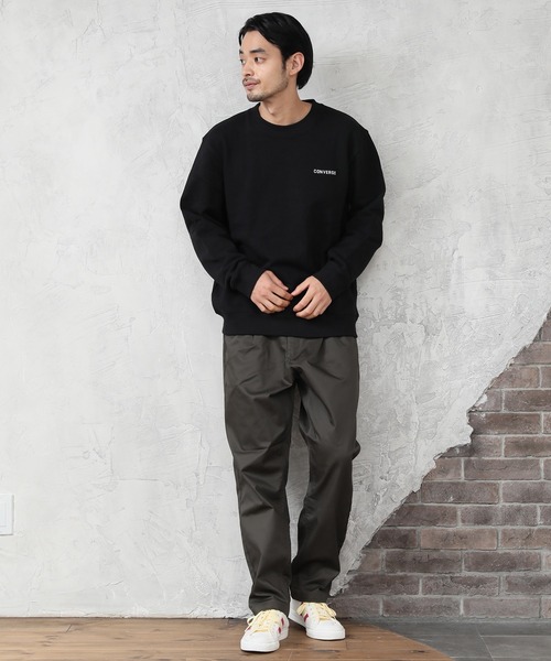 CONVERSE(コンバース)の「【CONVERSE/コンバース】ワンポイントロゴ刺繍 裏毛 クルートレーナー(スウェット・メンズ・パープル系その他/オフホワイト/ダークブラウン/ベージュ/ブラック/グリーン系その他/グレー/ホワイト/ダークグリーン/サックスブルー/ピンク/オートミール・L/LL/M)」の16枚目の写真