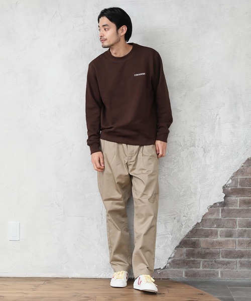 CONVERSE(コンバース)の「【CONVERSE/コンバース】ワンポイントロゴ刺繍 裏毛 クルートレーナー(スウェット・メンズ・パープル系その他/オフホワイト/ダークブラウン/ベージュ/ブラック/グリーン系その他/グレー/ホワイト/ダークグリーン/サックスブルー/ピンク/オートミール・L/LL/M)」の20枚目の写真