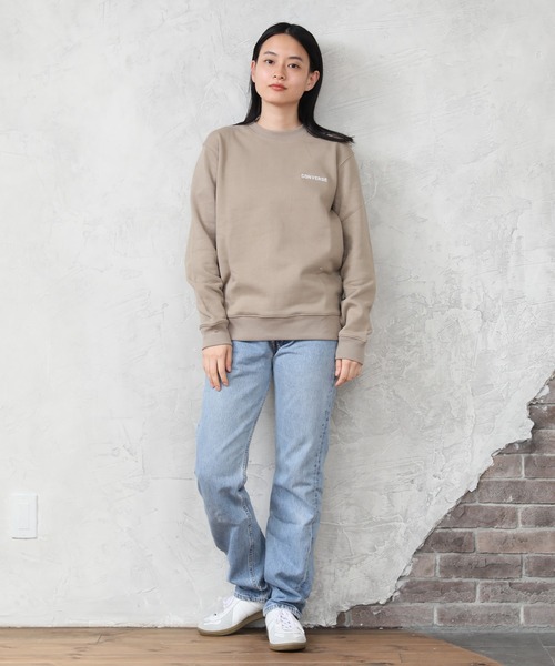 CONVERSE(コンバース)の「【CONVERSE/コンバース】ワンポイントロゴ刺繍 裏毛 クルートレーナー(スウェット・メンズ・パープル系その他/オフホワイト/ダークブラウン/ベージュ/ブラック/グリーン系その他/グレー/ホワイト/ダークグリーン/サックスブルー/ピンク/オートミール・L/LL/M)」の21枚目の写真