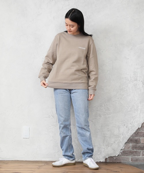 CONVERSE(コンバース)の「【CONVERSE/コンバース】ワンポイントロゴ刺繍 裏毛 クルートレーナー(スウェット・メンズ・パープル系その他/オフホワイト/ダークブラウン/ベージュ/ブラック/グリーン系その他/グレー/ホワイト/ダークグリーン/サックスブルー/ピンク/オートミール・L/LL/M)」の22枚目の写真