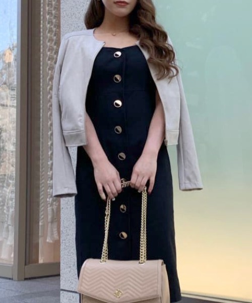 ROYAL PARTY(ロイヤルパーティー)の「ノーカラージャケット(ノーカラージャケット・レディース・ライトグレー/ブラック/ベージュ・FREE)」の15枚目の写真