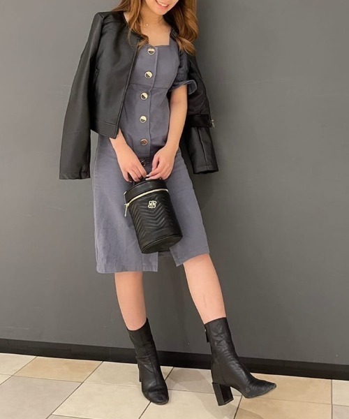 ROYAL PARTY(ロイヤルパーティー)の「ノーカラージャケット(ノーカラージャケット・レディース・ライトグレー/ブラック/ベージュ・FREE)」の18枚目の写真