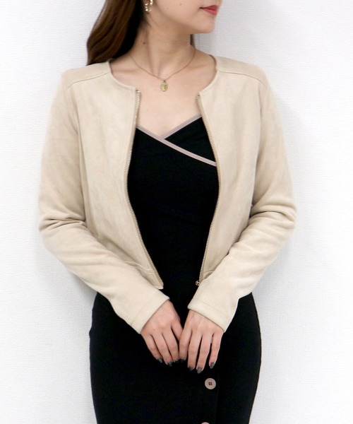 ROYAL PARTY(ロイヤルパーティー)の「ノーカラージャケット(ノーカラージャケット・レディース・ライトグレー/ブラック/ベージュ・FREE)」の20枚目の写真