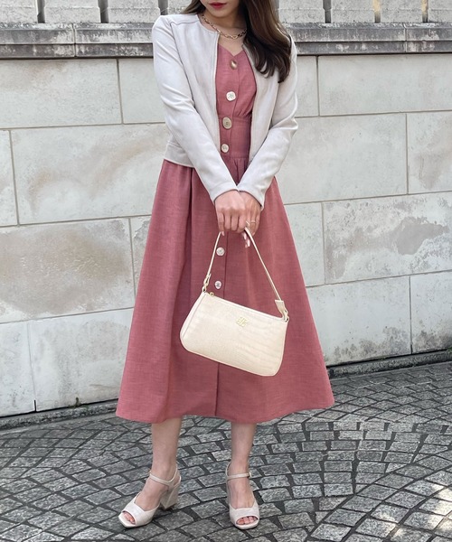 ROYAL PARTY(ロイヤルパーティー)の「ノーカラージャケット(ノーカラージャケット・レディース・ライトグレー/ブラック/ベージュ・FREE)」の9枚目の写真