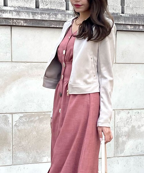 ROYAL PARTY(ロイヤルパーティー)の「ノーカラージャケット(ノーカラージャケット・レディース・ライトグレー/ブラック/ベージュ・FREE)」の6枚目の写真